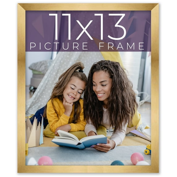 11x13 Frame Gold Bronze Solid Wood Picture Frame Width 0.75 Inches | Interior Frame Depth 0.5