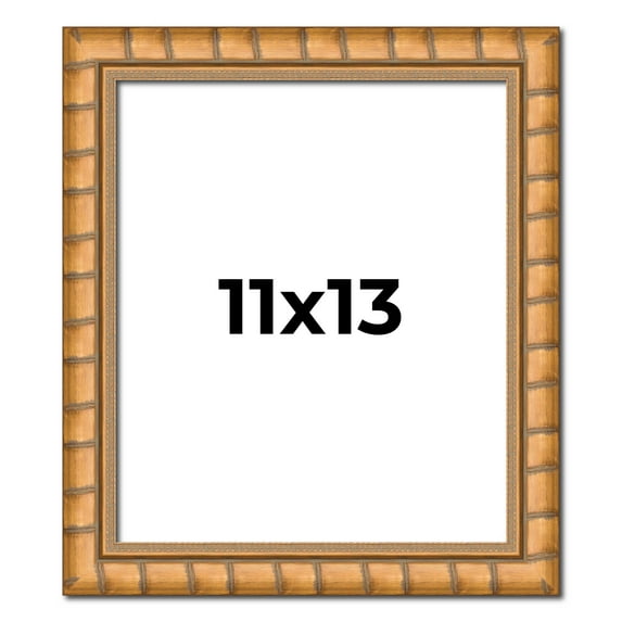 11x13 Frame Gold Real Wood Picture Frame Width 1.5 inches | Interior Frame Depth 0.5 inches |
