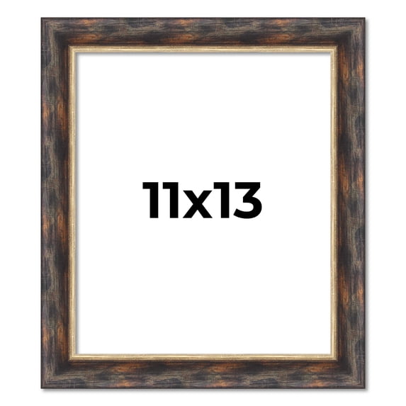 11x13 Frame Gold Real Wood Picture Frame Width 1.5 inches | Interior Frame Depth 0.5 inches |