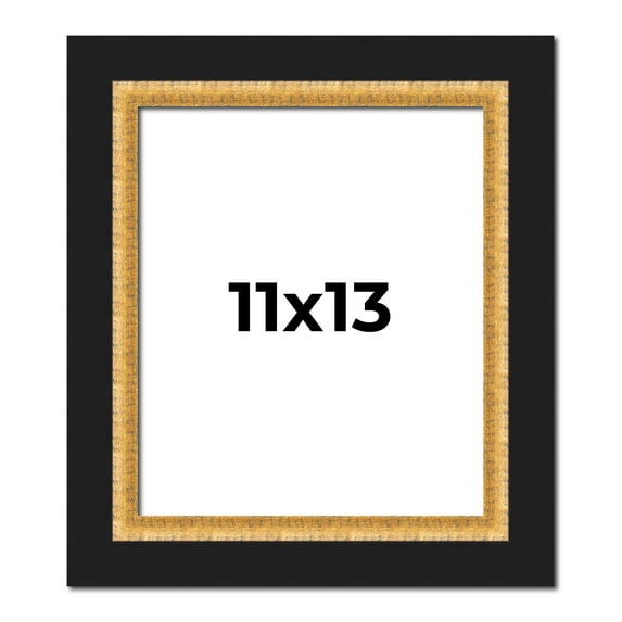 11x13 Frame Gold Real Wood Picture Frame Width 2.25 Inches | Interior Frame Depth 0.5 Inches |