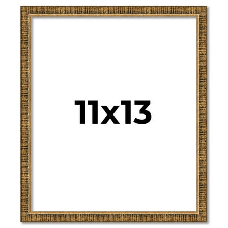 11x13 Frame Gold Solid Wood Picture Frame - Complete Modern Photo Frame Includes UV Acrylic