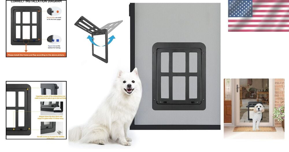 11x13 Inch Indoor Dog Door for Screen and Sliding Doors Pet