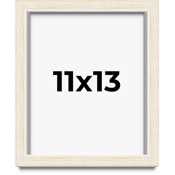 11x13 Shadow Box Frame White | 1.125 Inches Deep Real Wood Rustic Shadowbox Display Frame | UV