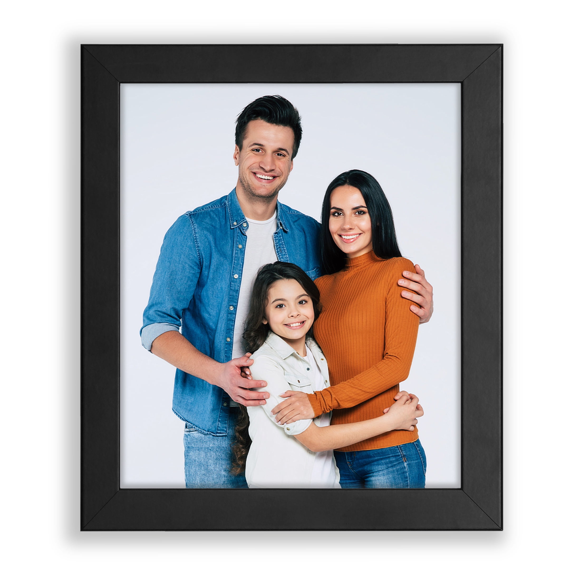 11x14 1.25" Black Wood Picture Frame, No Mat