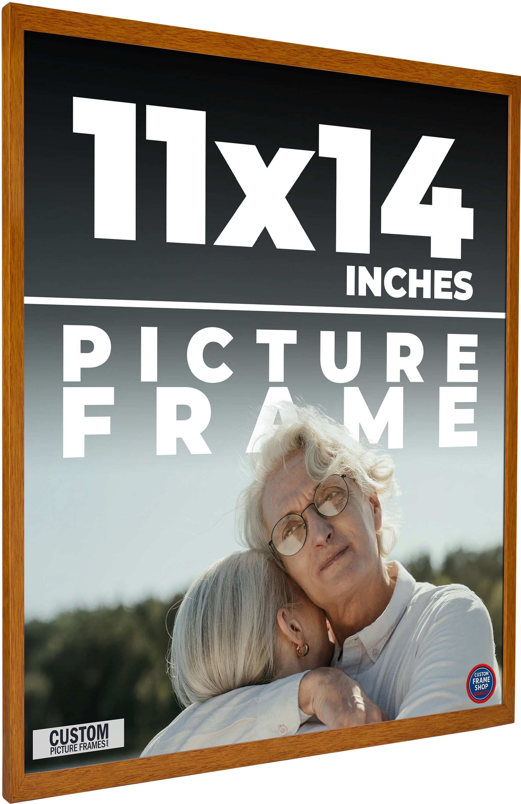 My Frame 11x14 - 11 x 14 Honey Pecan Flat Solid Wood Frame with UV Framer's ...