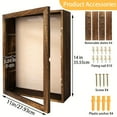 thumbnail image 1 of Large Rustic Shadow Box Frame 11x14/12x16 - Display Case with Linen Back & 4 Shelves for Memorabilia, Photos, Medals, Rings, Coins, 1 of 15