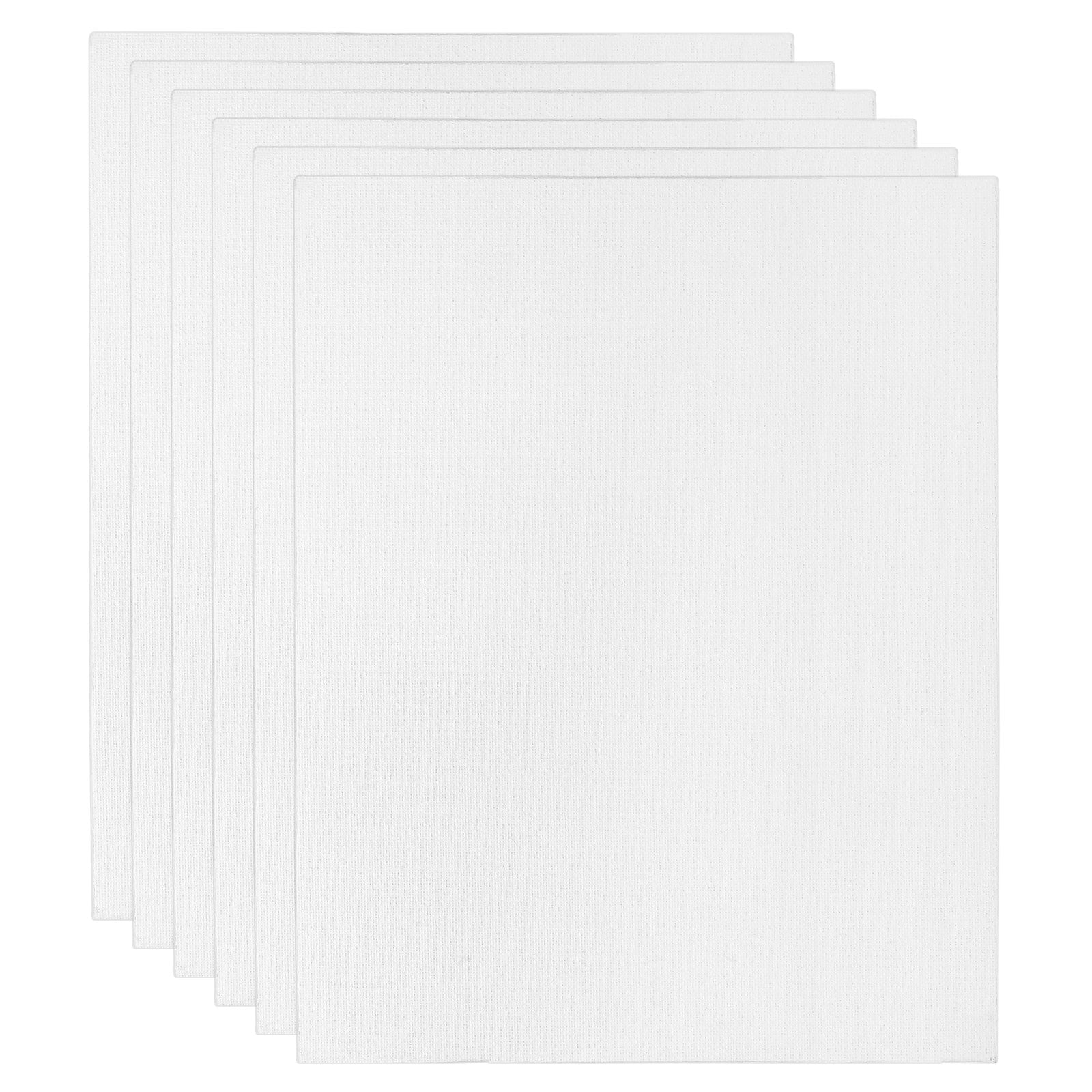 11x14" Canvas Boards for Painting, 6 Pack 100% Cotton Square Triple Primed Stretched Blank Art Canvas Panel Bulk Thin for Acrylic, Oil, Tempera Paints, White