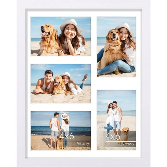 11x14 Collage Picture Frame, Displays 5Pcs 4x6 Pictures with Mat or 1Pcs 11x14 for Wall Mounting, Picture Frames Collage Wall Decor