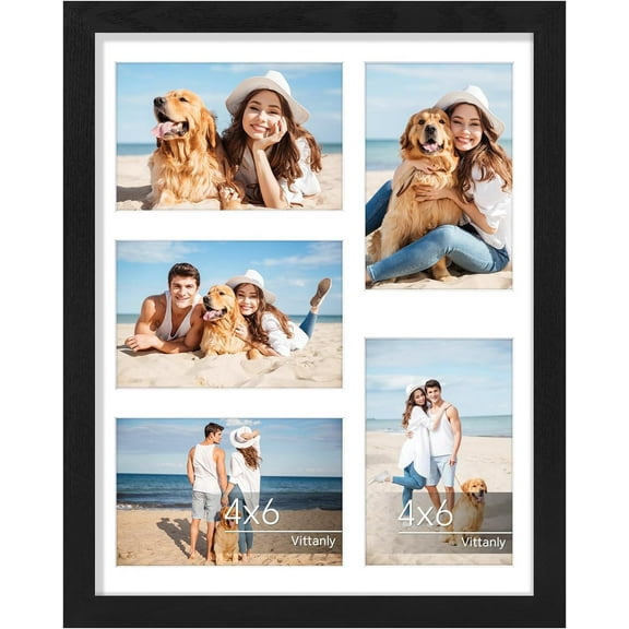 11x14 Collage Picture Frame, Displays 5Pcs 4x6 Pictures with Mat or 1Pcs 11x14 for Wall Mounting, Picture Frames Collage Wall Decor