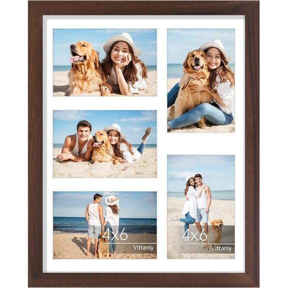 11x14 Collage Picture Frame, Displays 5Pcs 4x6 Pictures with Mat or 1Pcs 11x14 for Wall Mounting, Picture Frames Collage Wall Decor