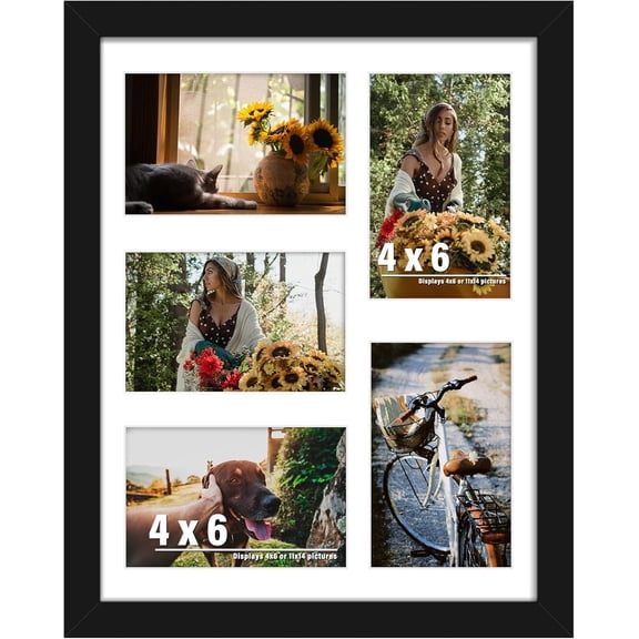 11x14 Collage Picture Frame Displays Five 4x6 inch Photos