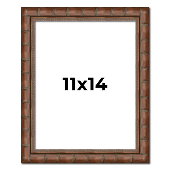 11x14 Dark Brown Bamboo Real Wood Picture Frame Width 1.5 inches | Interior Frame Depth 0.5 inches