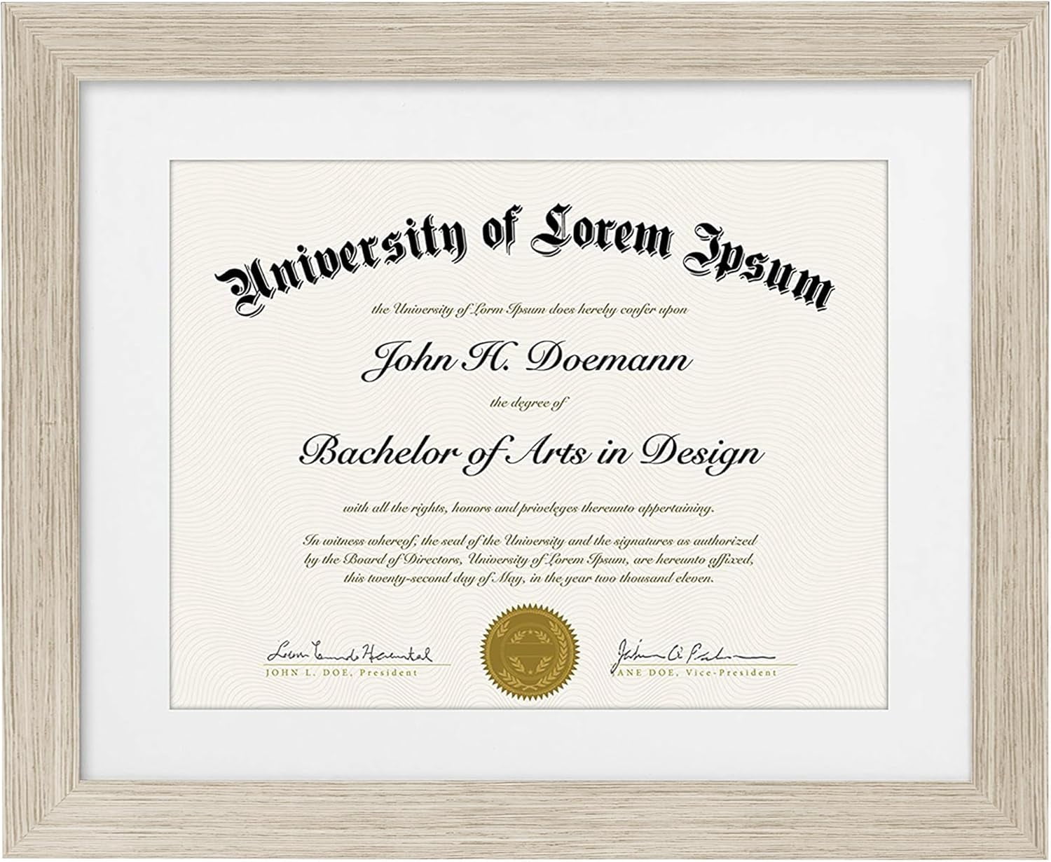 11x14 Diploma Frame with Shatter-Resistant Glass - Use as 8.5x11 Frame ...