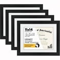 thumbnail image 1 of 11x14 Diploma Frame With ShatterResistant Glass Set Of 4 Use As 8.5x11 Frame With Mat Or Display 11x14 Documents Without Mat Legacy Collection Certificate Frames For Wall Black, 1 of 6
