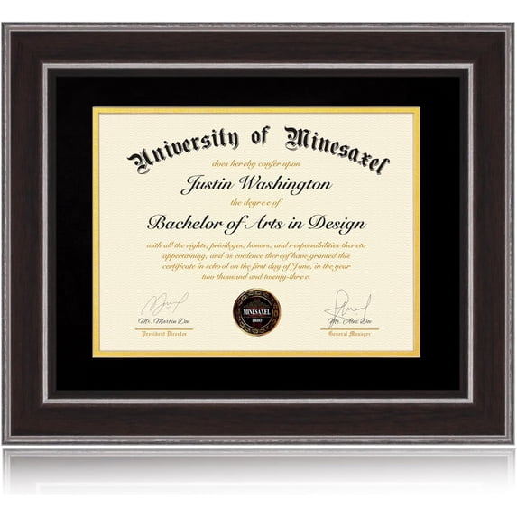 11x14 Diploma Frames 8.5x11 with Black Mat, Fits Degree Certificate ...