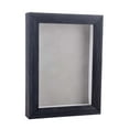 thumbnail image 1 of 11x14 Distressed Black Shadowbox Frame - Interior Size 11x14 with 1" Usable Depth - Light Grey Acid-Free Suede Backing, 1 of 5