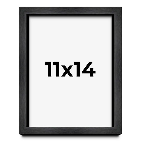 11x14 Frame Black Charcoal Grey Wood Textured Picture Frame | 0.75 Inch Moulding Width | Gunmetal