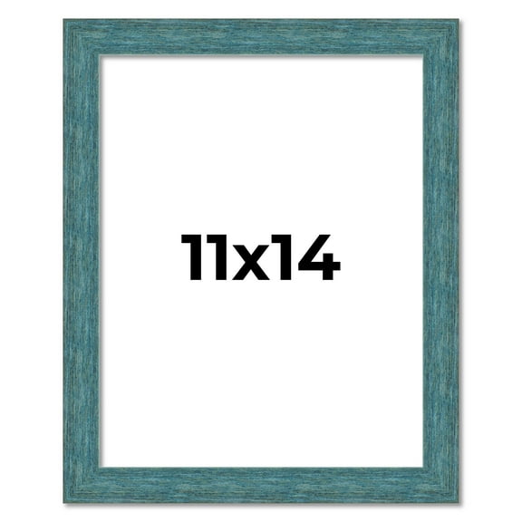11x14 Frame Blue Rustic Barnwood Solid Wood Picture Frame Width 1.25 Inches | Interior Depth 0.5