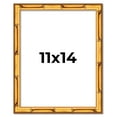 thumbnail image 1 of 11x14 Frame Gold Bamboo Picture Frame - Complete Modern Photo Frame Includes UV Acrylic Shatter, 1 of 8