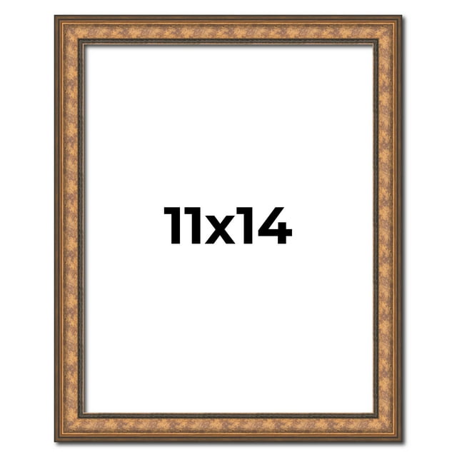 11x14 Frame Gold Real Wood Picture Frame Width 1.25 inches | Interior Frame Depth 0.5 inches |