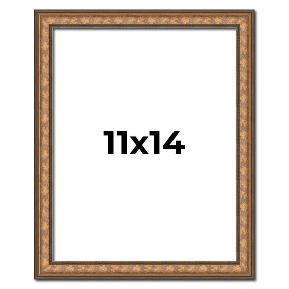 11x14 Frame Gold Real Wood Picture Frame Width 1.25 inches | Interior Frame Depth 0.5 inches |