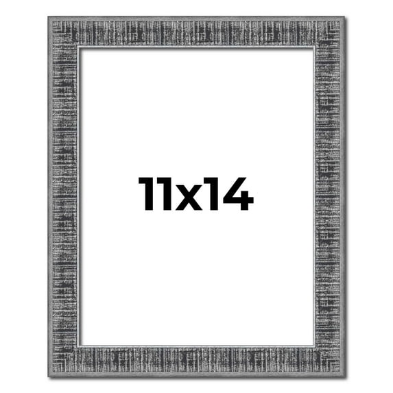 11x14 Frame Silver Black Rustic Sonoma Solid Wood Picture Frame | 1.5 Inch Moulding Width |