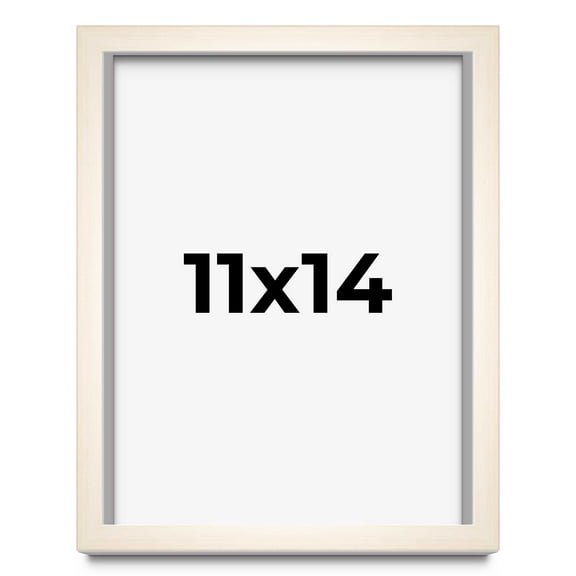 11x14 Frame White Wheat Solid Wood Picture Frame | Moulding Width 0.75 Inches | Interior Depth 0.5