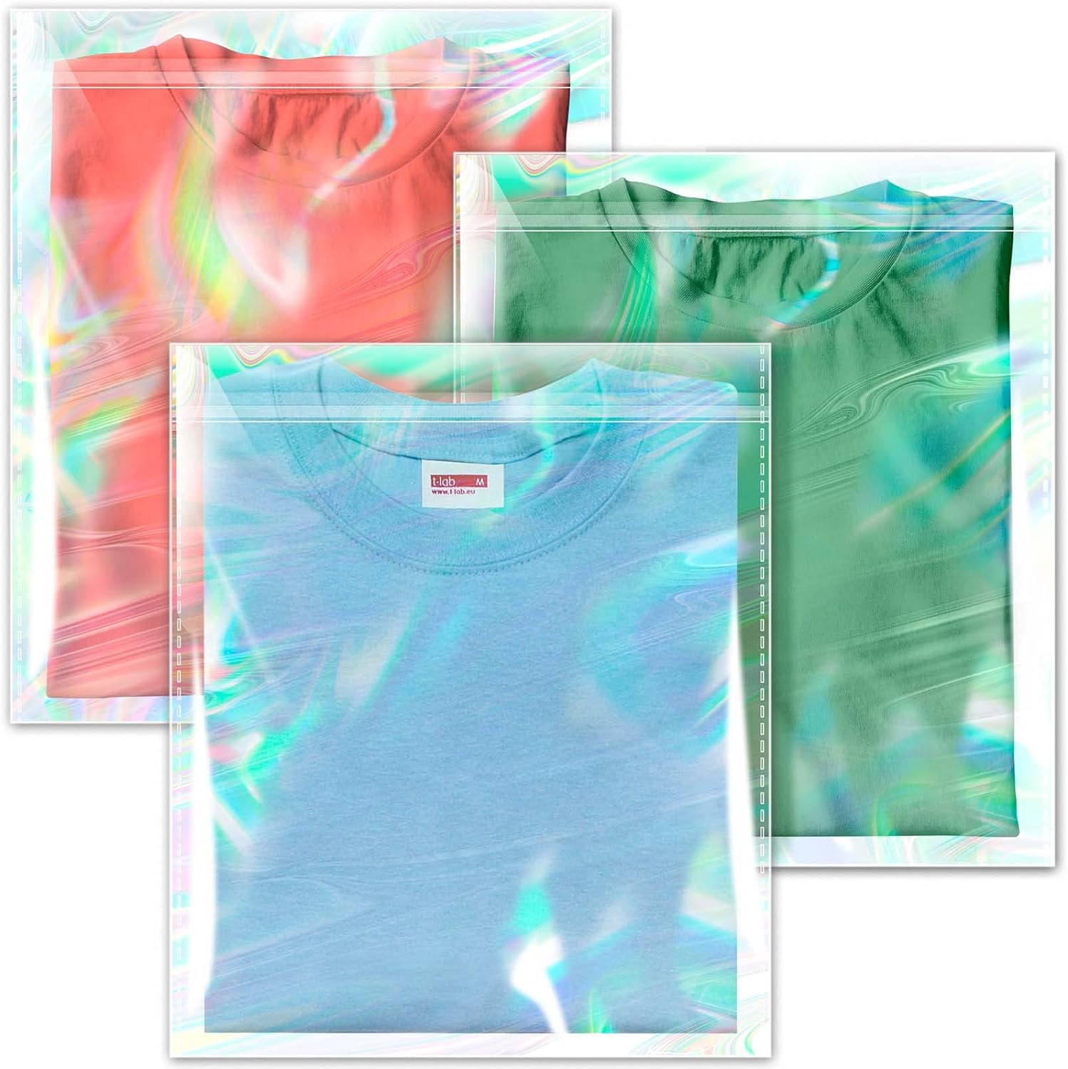 11x14 Holographic Resealable Bags for Small Business Iridescent