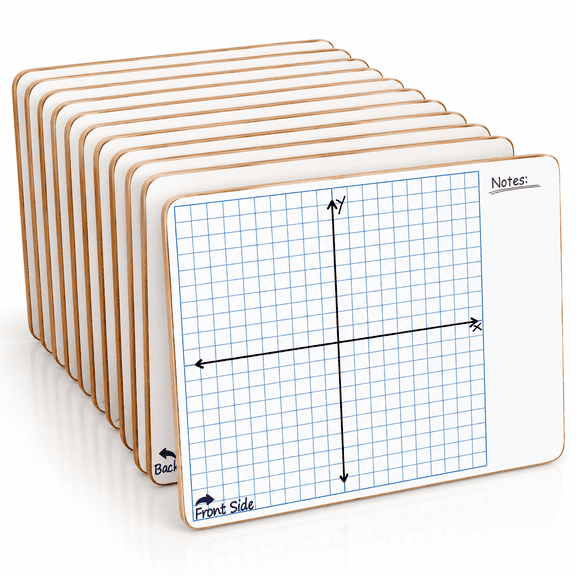 11x14 Inch 10 Pack XY Axis Coordinate Graph Dry Erase Whiteboards for Math Class