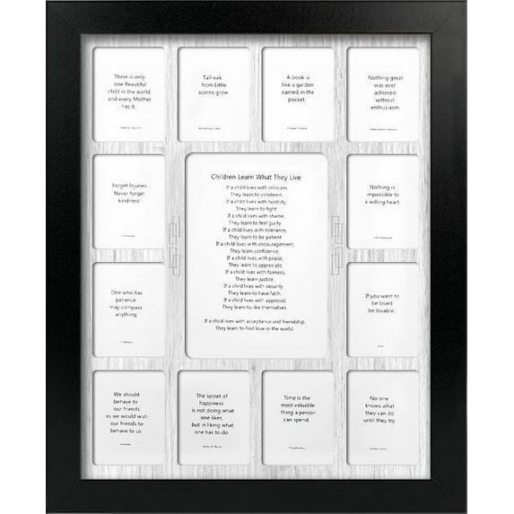 11x14 Inch Picture Frame - Collage Mat with 12 2.5