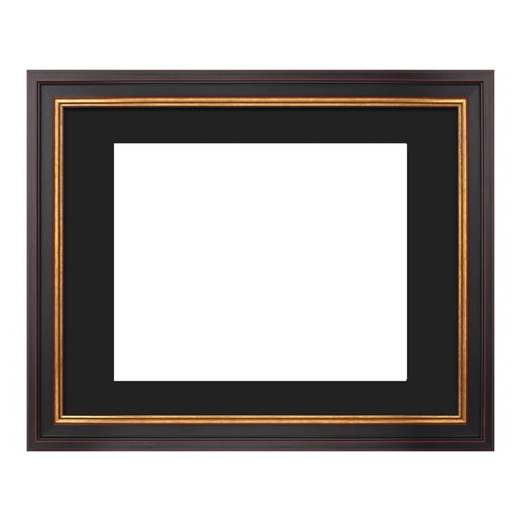11x14 Picture Frame for 8x10 Diploma with Double Mat and Real Glass, Perfect for s, Degrees, and Professional Photos, Elegant Home or Office Display, Black Gold and Burgundy Color