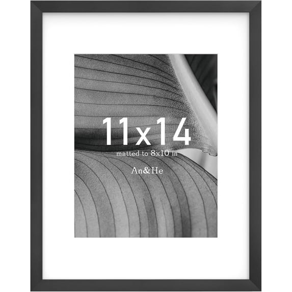 11x14 Picture Frame, Black Photo Frame for Tabletop and Wall Display, Minimalist Design, Set of 1