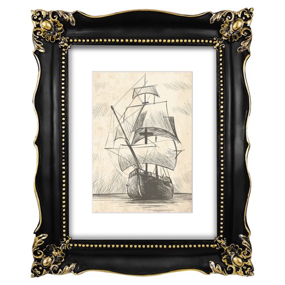 11x14 Picture Frame, Black Poster Frames 11 x 14 inch for Wall and Tabletop Display, Vintage Home Decor