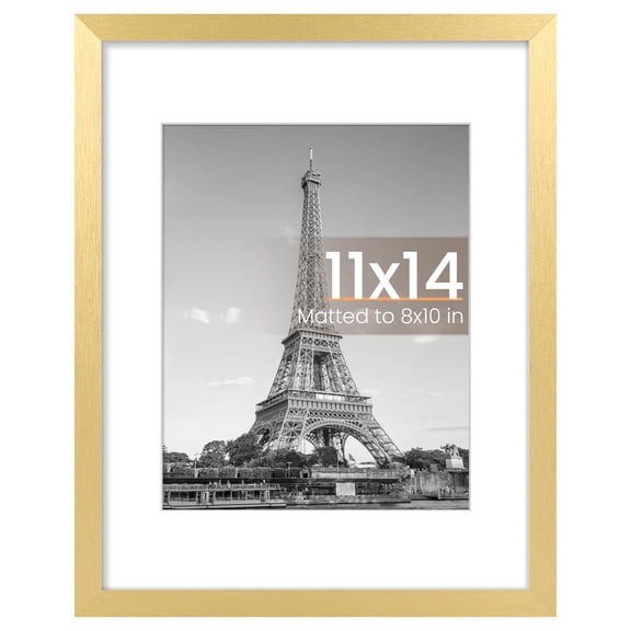11x14 Picture Frame, Display Pictures 8x10 with Mat or 11x14 Without Mat, Wall Hanging Photo Frame, Black, 1 Pack