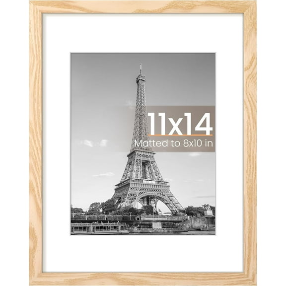 11x14 Picture Frame, Display Pictures 8x10 with Mat or 11x14 Without Mat, Wall Hanging Photo Frame