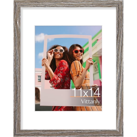11x14 Picture Frame, Engineered Wood with Shatter Resistant Plexiglass ...