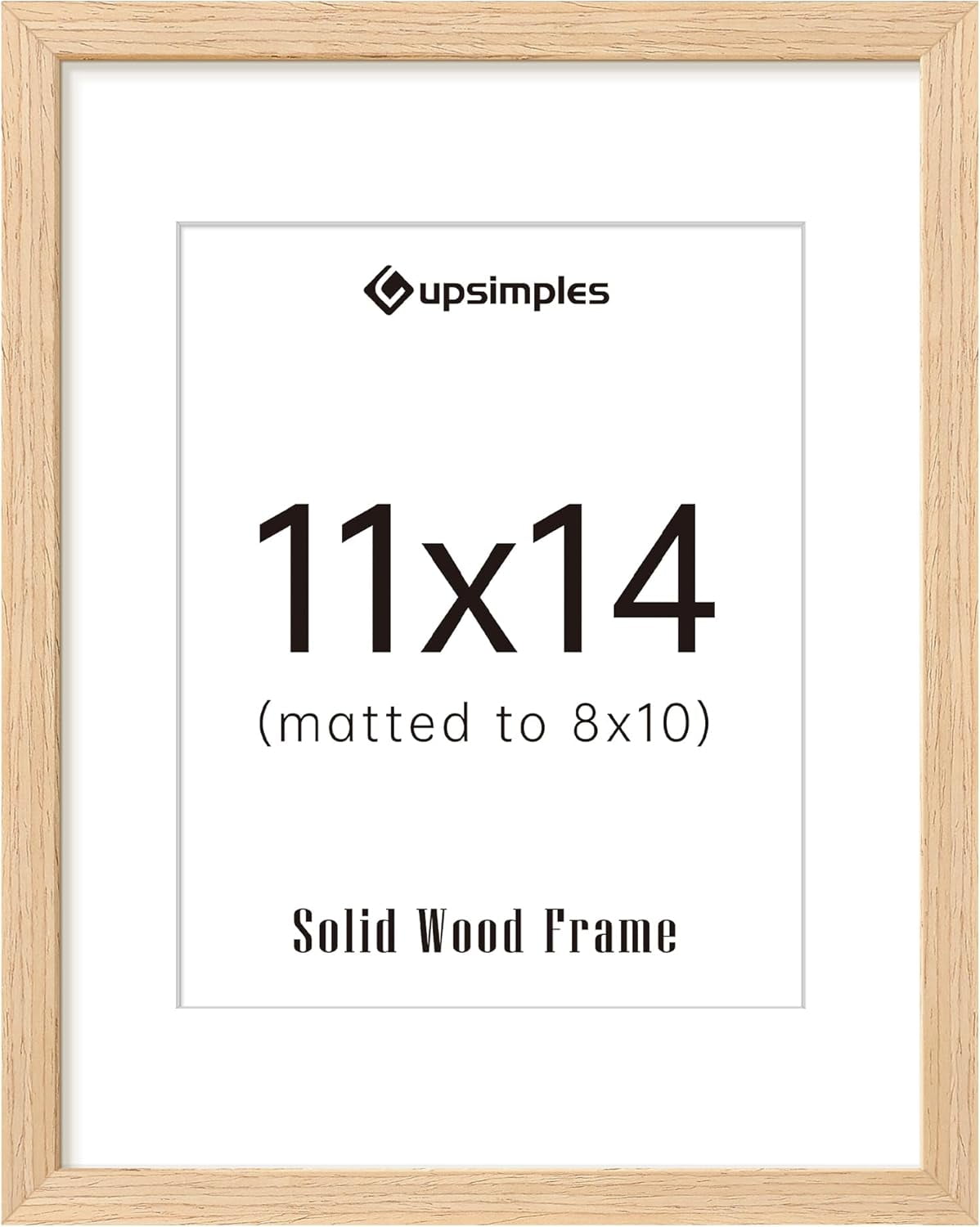 11x14 Picture Frame, Natural Solid Wooden Picture Frames, Display 8x10 ...