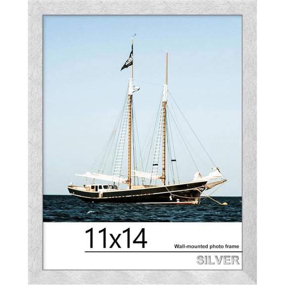 11x14 Picture Frame, Photo Frame for Wall Mounting Display, Silver