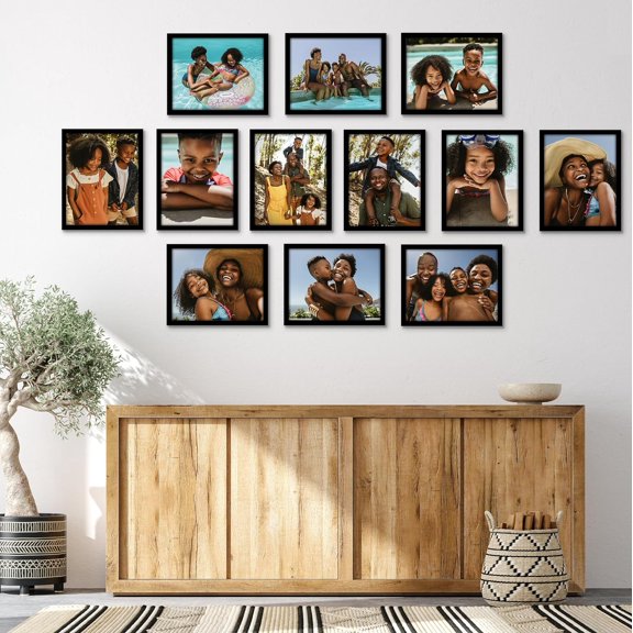 11x14 Picture Frame with Polished Plexiglass - Set of 12 - Signature Collection - Picture Frames with Engineered Wood - Photo Frame for Wall Display - Black