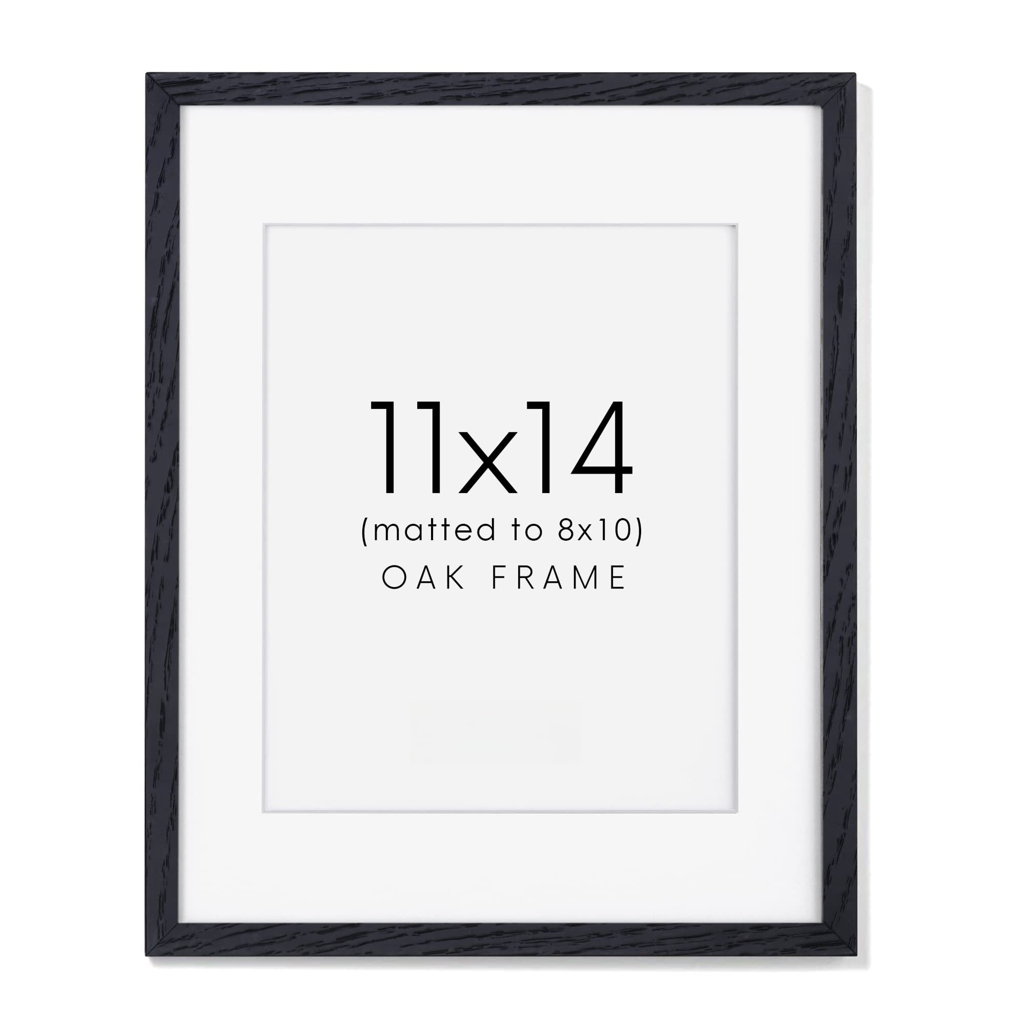 11x14 Picture Frame, Poster Frame for Wall, Oak Wood Frame with Real ...
