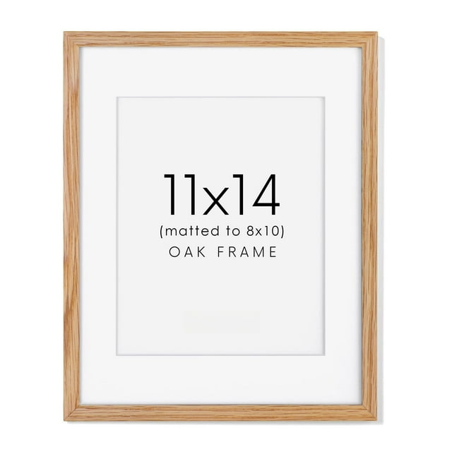 11x14 Picture Frame, Poster Frame for Wall, Oak Wood Frame with Real