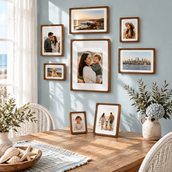 11x14 Picture Frame Rounded Corner Brown Wood With Glass - Walmart.com