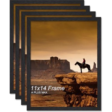 11x14 Black Wood Picture Frame – Poster Frame – Wall Mount – Rectangle Display