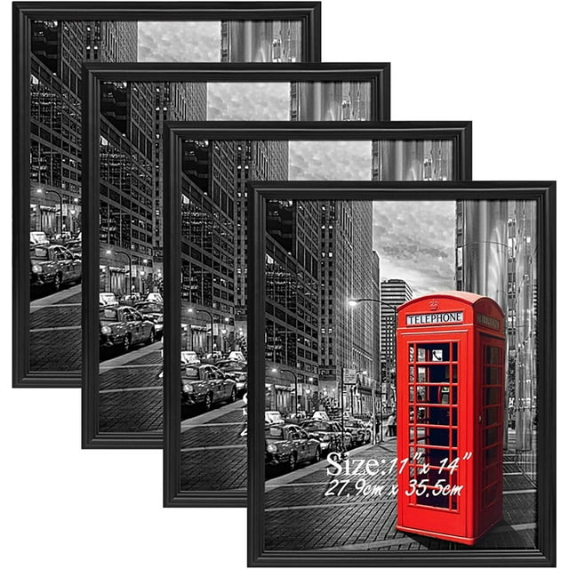 Giftgarden 11x14 Picture Frame Set of 4, Black Frames for 11 by 14