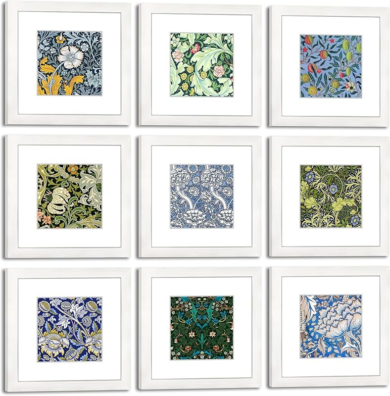 11x14 Picture Frame Set of 6 with Real Glass for Pictures 8x10 with Mat