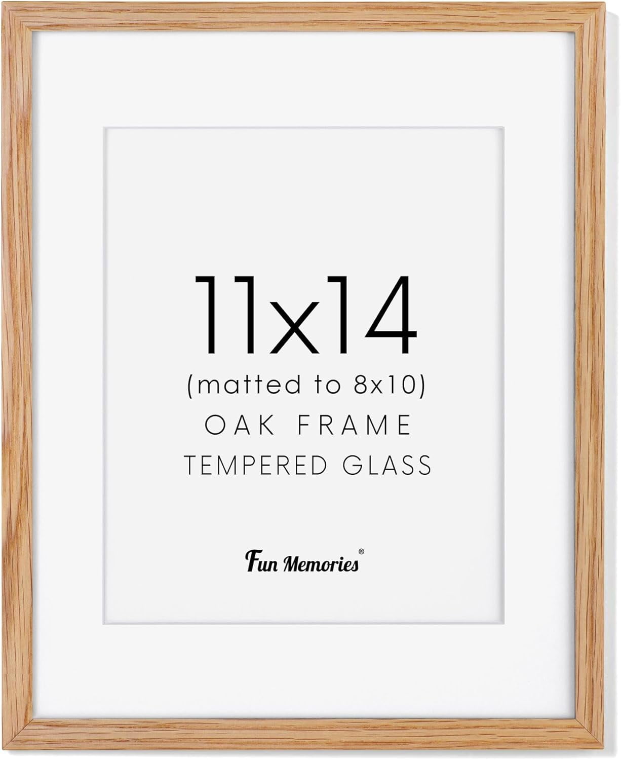 11x14 Picture Frame, Solid Oak Wood 11 x 14 Photo Frames for Wall, 11 ...