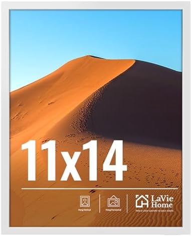 11x14 Picture Frame for Wall Display, 11x14 White Picture Frame with HD Plexiglas, 11 x 14 Poster Frame 1 Pack, Display Frame for Vertical or Horizontal, Classic Collection