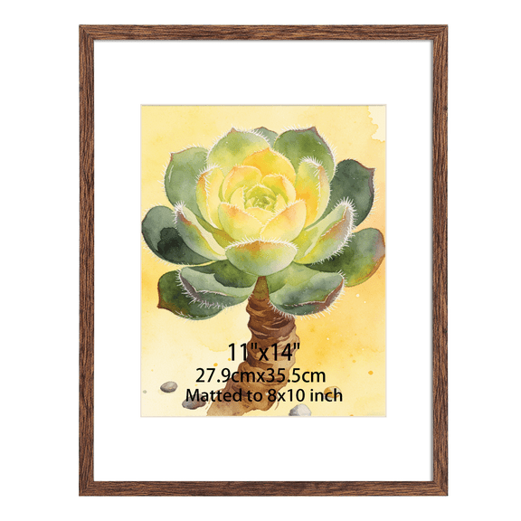 11x14 Picture Frame for Wall Mounted Tabletop Display Vertically and Horizontally, Brown