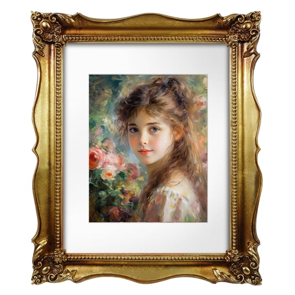 11x14 Picture Frame with Mat for 8x10 Image, Vintage Gold Frames 11x14 for Photos Posters Certificates, Antique Style Gallery Wall and Tabletop Decor