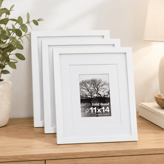 11x14 Picture Frames Set Of 4 Made Solid Wood Covered By Plexigl5x7 And ...